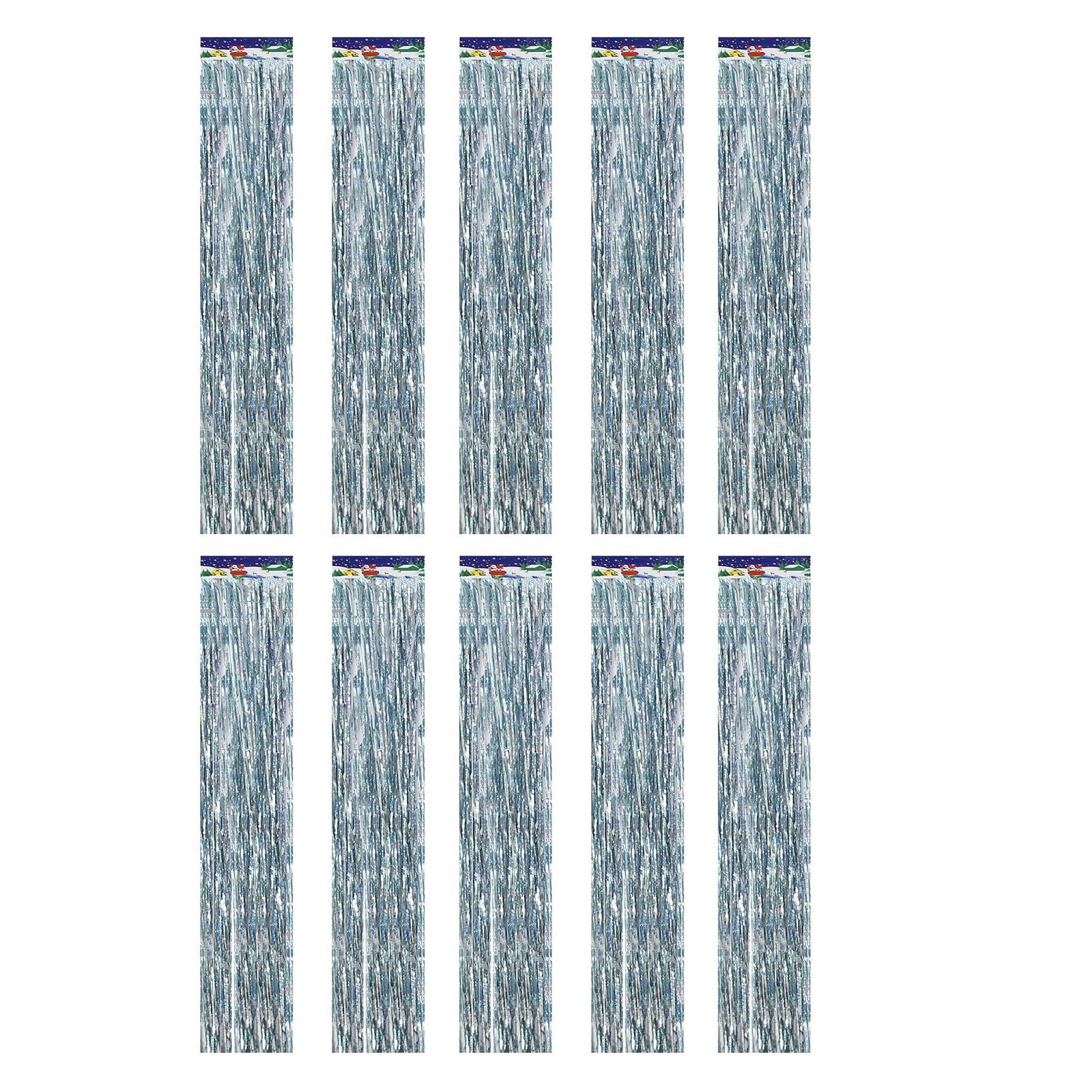 Elnwnnkc Of 10 Christmas Fringe Garlands Shimmering Tinsel Trim for Holiday Tree Door Window Decoration Sturdy PET Materials Versatile Party Wedding Tassels Strings