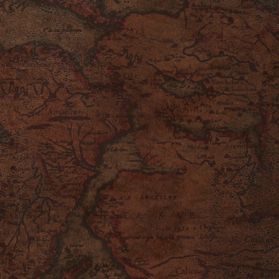 Morgan Fabrics Pangea Saddle Old World Map Design Print Poleyester Faux Suede Upholstery By the Yard