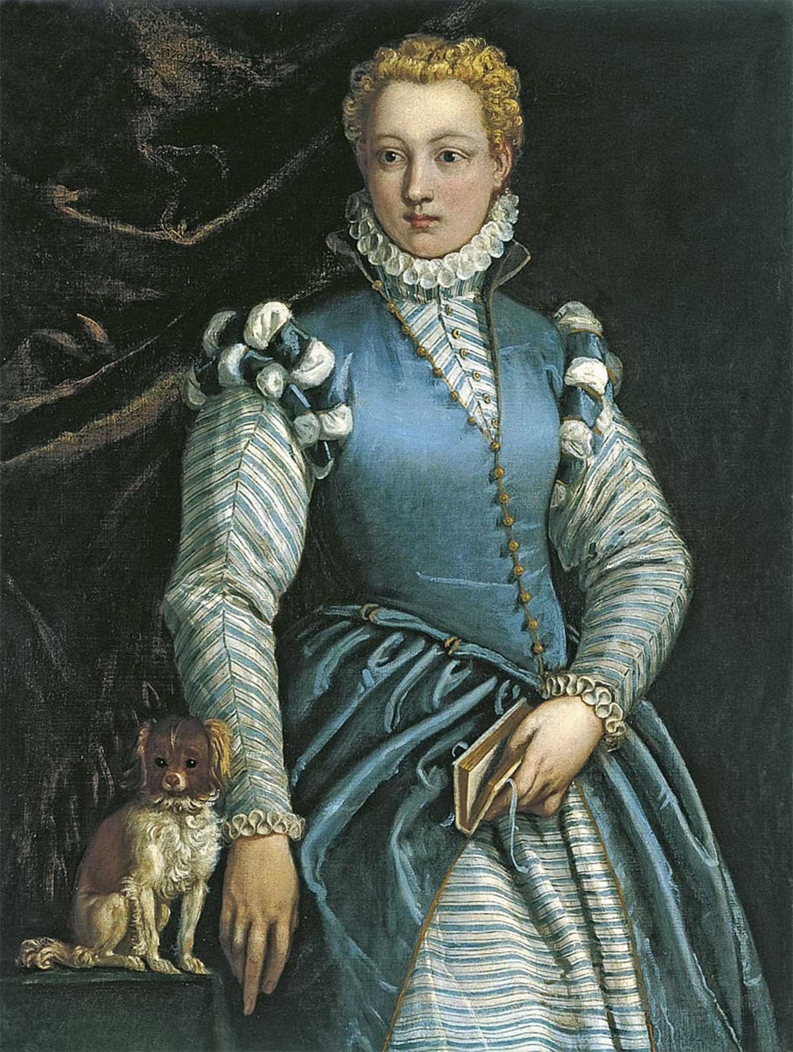 ARTXLXXBN Famous Print Painting Colorful Art Print Portrait of a Woman with a Dog by Paolo Veronese Canvas Art Decorations for Home Decor 60x90cm