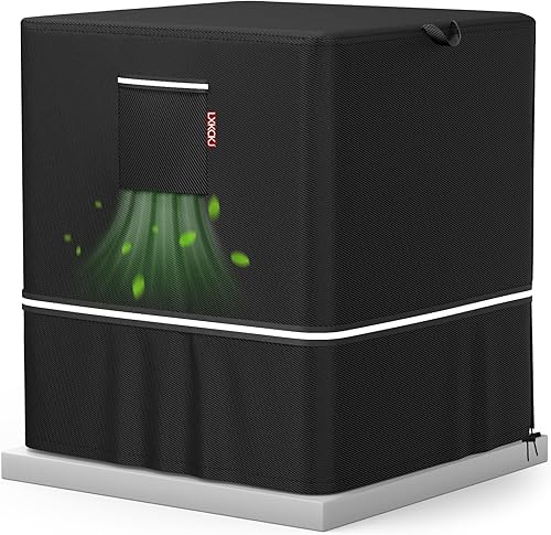 Miniatura 10 de LXKCKJ Cubierta de aire acondicionado para unidades exteriores, tela impermeable 420D, resistente al agua, aire acondicionado de invierno para