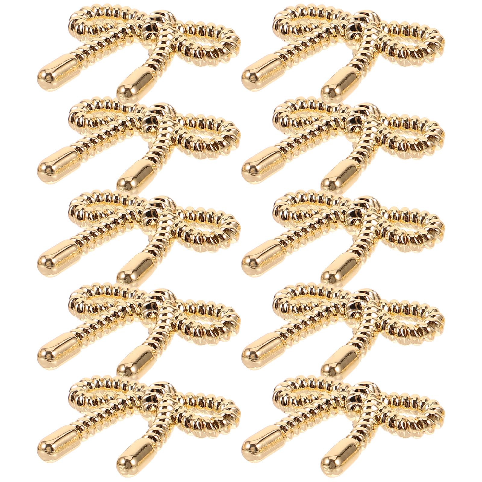 Bow Button Set of 10 Golden Alloy Decorative Buttons for Women S Knitwear Cardigans and Coats Stylish Accessories for Sewing and Crafting