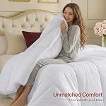 Utopia Bedding Comforters Queen Size, All Season Duvet Insert, Down Alternative Box Stitched Bed Comforter with Corner Tabs, Machine Washable (White)