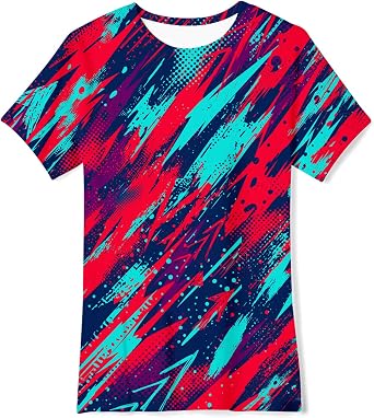 uideazone Tshirts for Boys Kids Short Sleeve T-Shirt 3D Graphic Tee Shirts Tops Clothes 4-16 Years