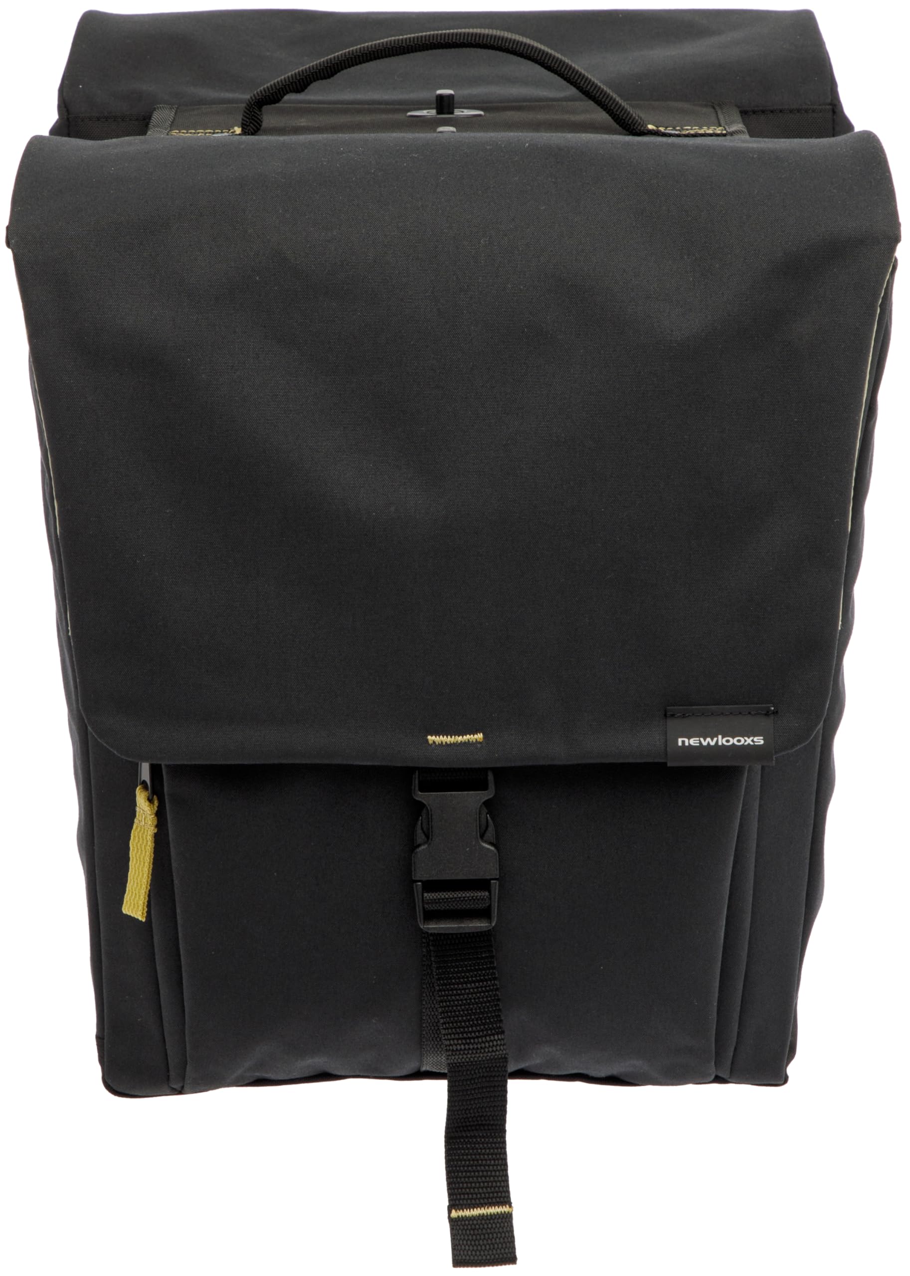 New Looxs Tulum Double Sacoche Double avec Fermetures rotatives en Polyester recyclé Convient aux vélos électriques Double Sacoche de vélo pour Porte-Bagages Noir
