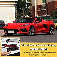 Vista 6 de Cubierta de luces traseras de automóvil compatible con Corvette C8 Stingray Z06 E-Ray 2020-2023 2024 2025, cubierta de lámpara trasera ahumada