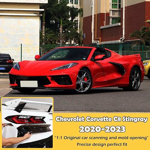 Miniatura 6 de Cubierta de luces traseras de automóvil compatible con Corvette C8 Stingray Z06 E-Ray 2020-2023 2024 2025, cubierta de lámpara trasera ahumada
