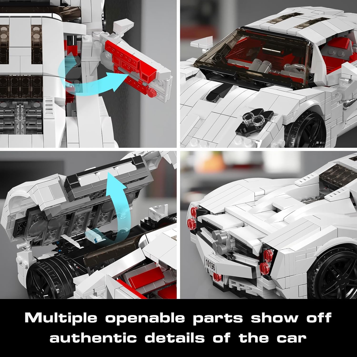 Mould King 10196 Sport Car Model, Clasic Racing Car Building Blocks Kit with 1423 Pieces, Construction Vehicle Toy, Collection Set for Adult