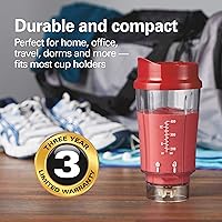 Vista 6 de Hamilton Beach Portable Blender for Shakes and Smoothies, 14 Oz BPA Free Travel Cup & Lid, Durable Stainless Steel Blades, Personal Smoothie Rojo
