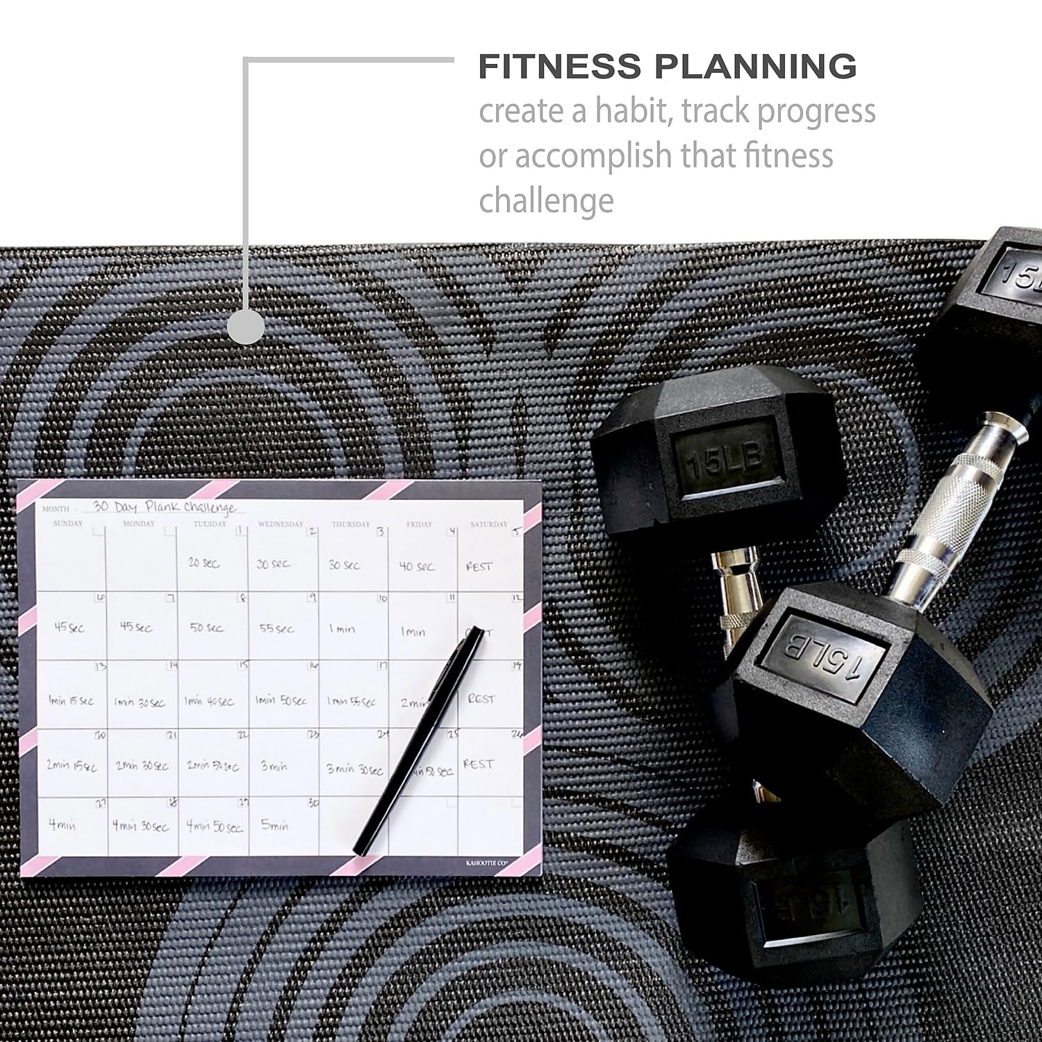 Monthly Calendar Notepad- 50 Undated Calendar Pages Customizable to Fit Your Organizational Needs, Large 8.5"x 11", Navy and Pink Stripe - Image 5