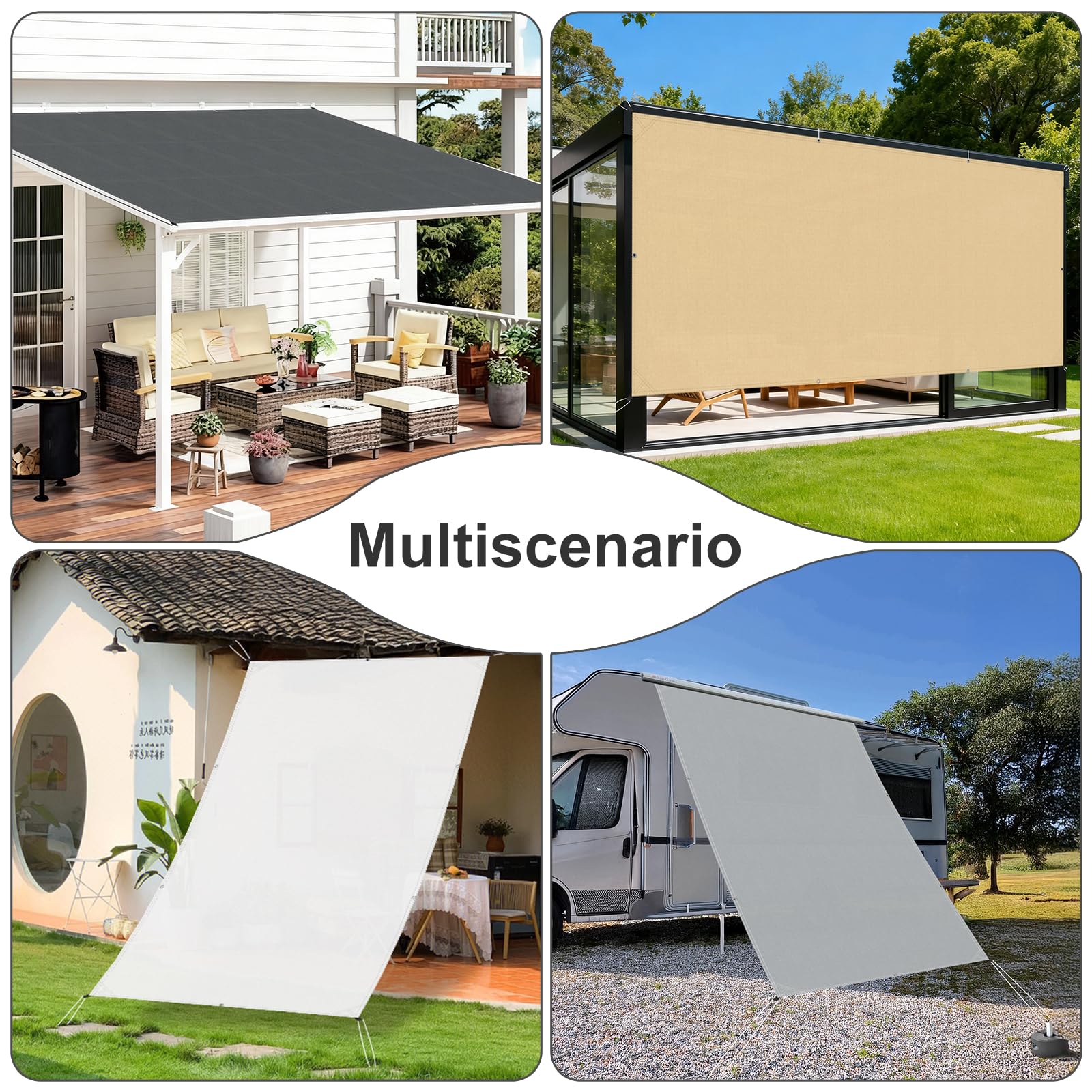 HENG FENG Toldo Vela de Sombra Impermeable 1,5x2m Rectangular, Protección UV 95% Resistente al Desgarro con Ojales y Cuerdas, Toldo de Exterior para Terraza, Jardín, Balcón, Pérgola (Gris)