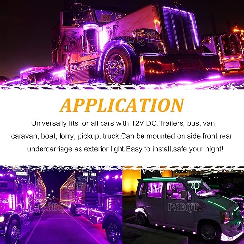 Miniatura 3 de PSEQT Luces LED de marcador de remolque de 34 pulgadas, indicadores de holgura lateral, luz trasera, impermeable, para remolque, camión, automóvil,