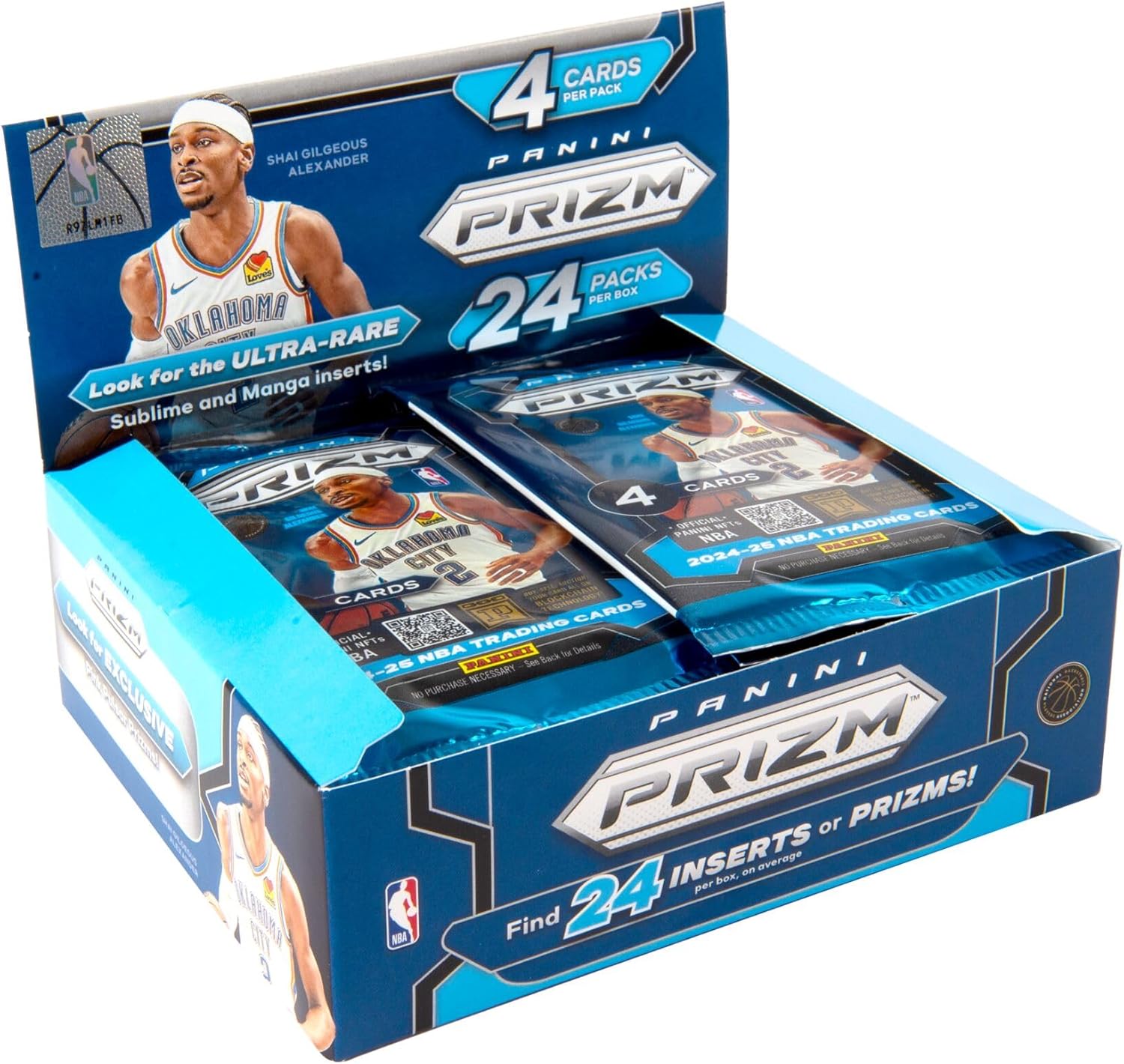 2024-25 Panini PRIZM Basketball Retail Box, 24 Packs per Box, 4 Cards per Pack