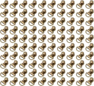Zerodis 100 Sets Schnürsenkel Haken D Ring Öse Schnalle Messing Schnürsenkel Haken Schleifenring