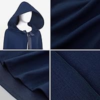 Vista 5 de Capa renacentista con capucha, capa medieval vintage con capucha, disfraz de Hobbit para Halloween