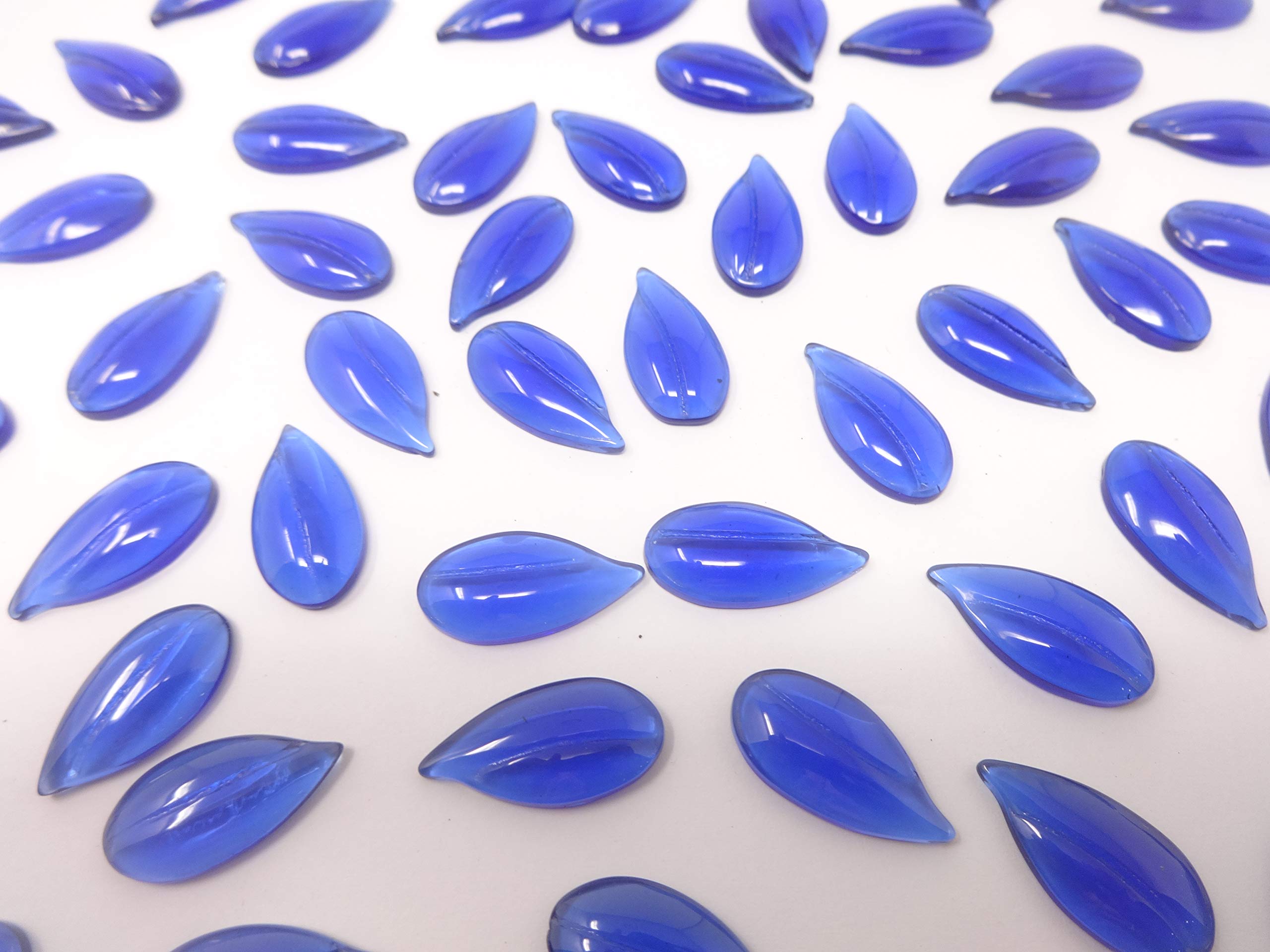 Excel Impex 100% Flat Bottom Gopi Shaped Glass Crystals, Glass Pebbles Glass Gems for Decoration, Making Crafts or Aquarium Decor(22 mm x 10mm x 4mm Size)- Set of 50 | Color Dark Blue (B07NN5TB8J) Amazon Price History, Amazon Price Tracker