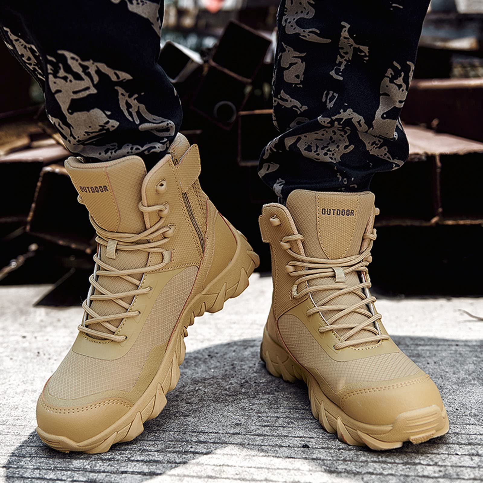 Inverno Outdoor Lace Up High-Top Scarpe Per Gli Uomini Spessa Fondo Moto