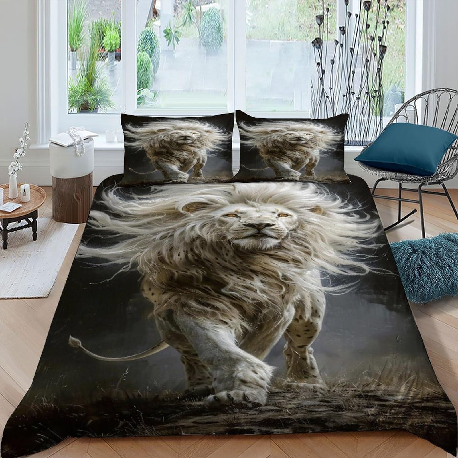 Housse de couette animaux pour éviter les plis sur lit de 220x240cm
