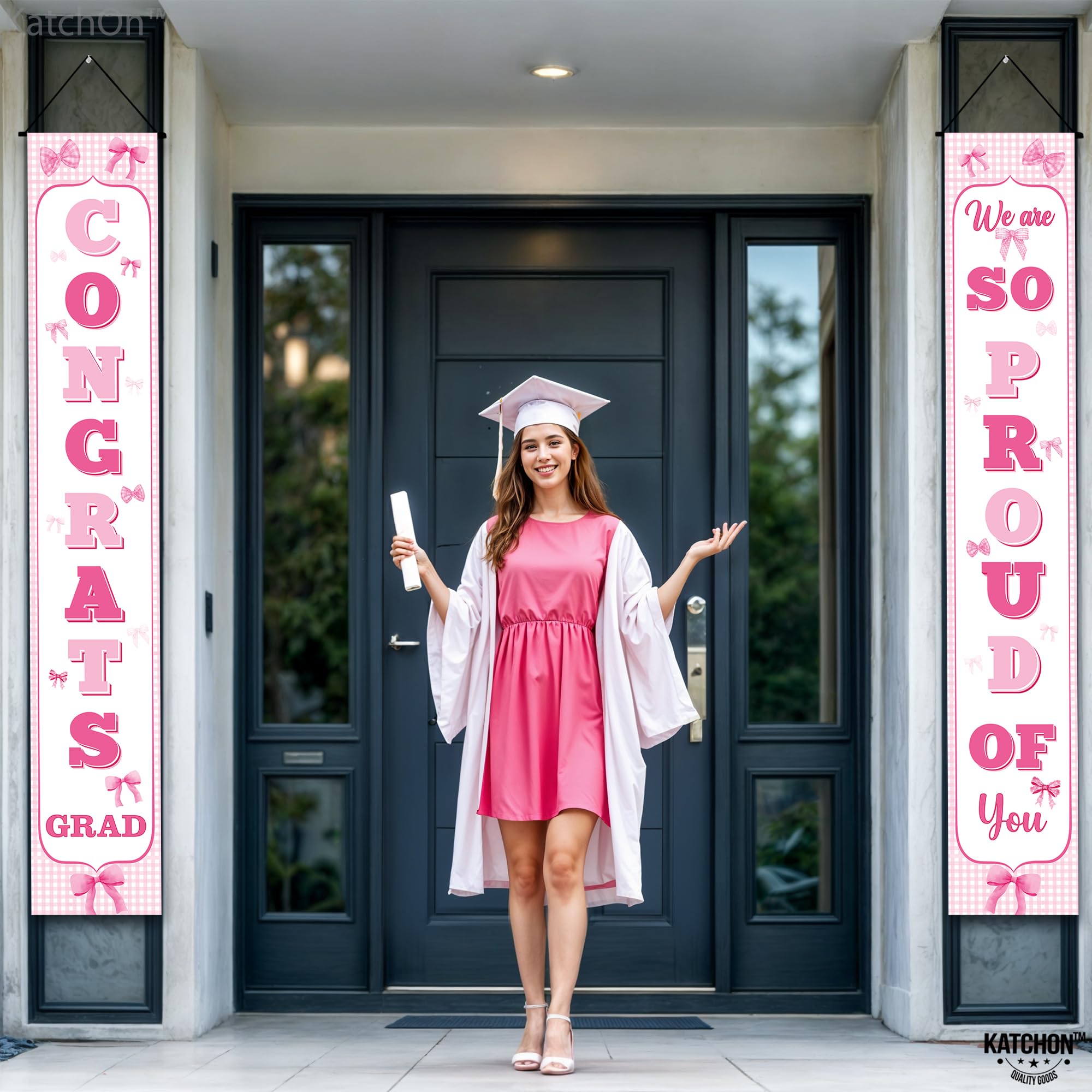 KatchOn, Pink Congrats Grad Door Backdrop - 72x12 Inch, Pack of 2, 72x12 inches - Image 4