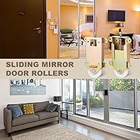 Vista 6 de Therwen 4 Pcs 2-1/2 Inch Sliding Mirror Closet Door Roller Wheels Replacement Assembly 1-1/2 Inch Nylon Concaved Ball Bearing Wheels, Sliding Glass