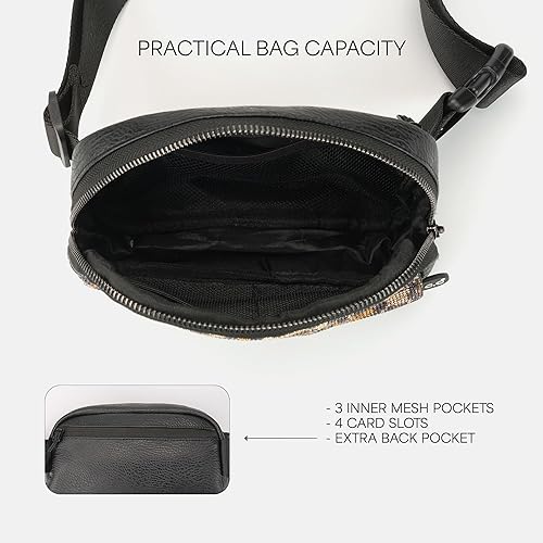 Miniatura 8 de C.C Riñonera para mujer, riñonera cruzada para mujer, riñonera de moda con correa ajustable, regalos para mujer (BG-4253), dk. Beige, Riñoneras de