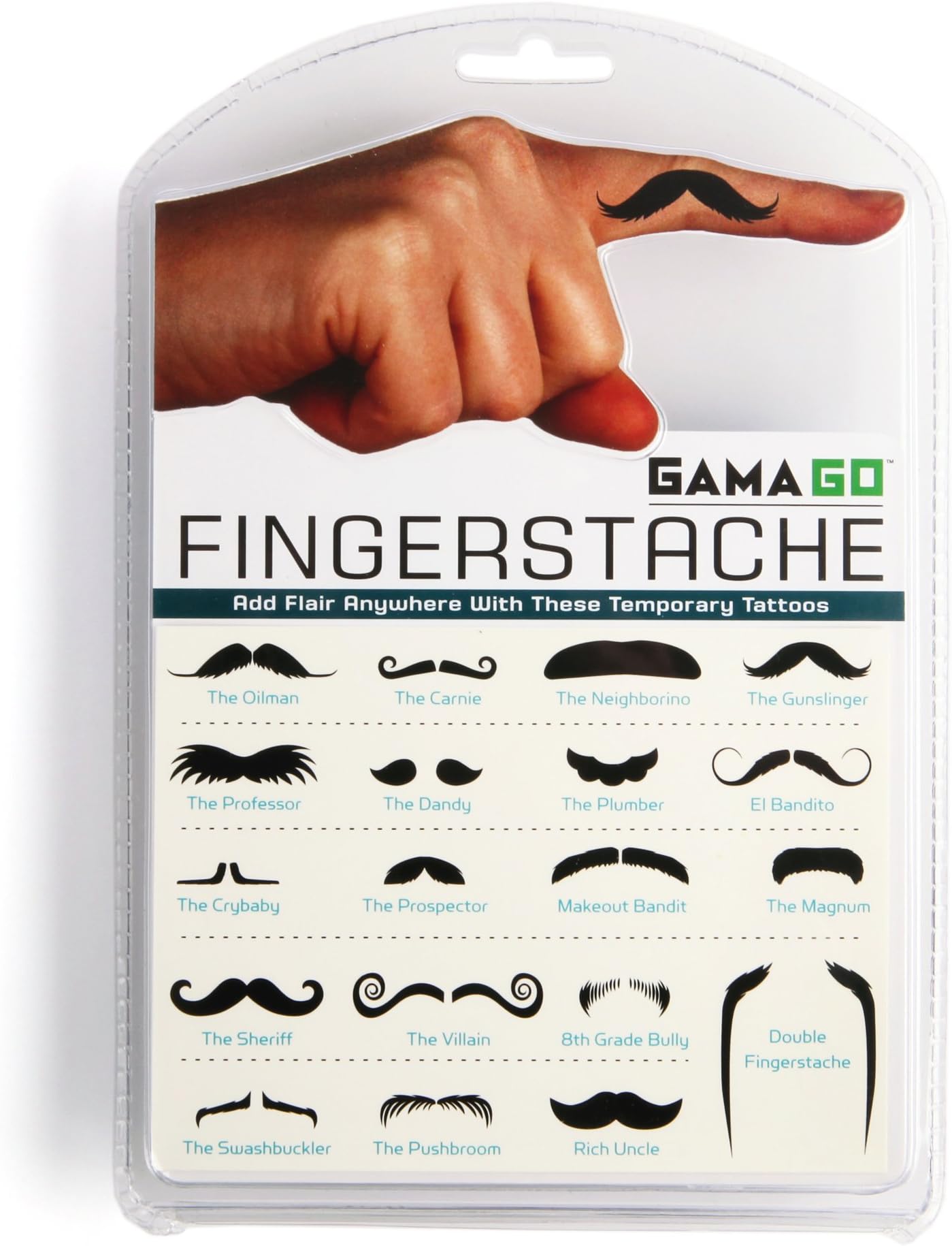 Fingerstache Temporary Tattoos (By GAMAGO)