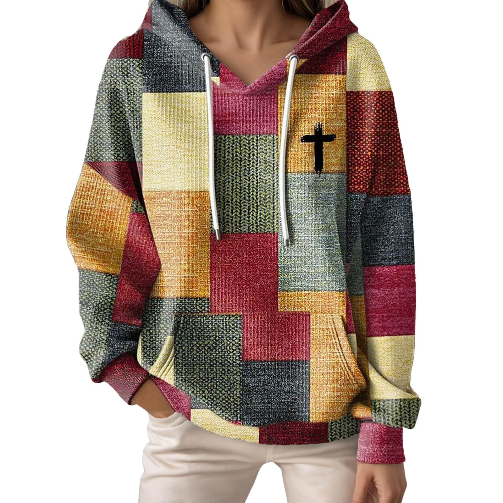 Sweat à capuche avec poche et cordon de serrage pull décontracté - 5