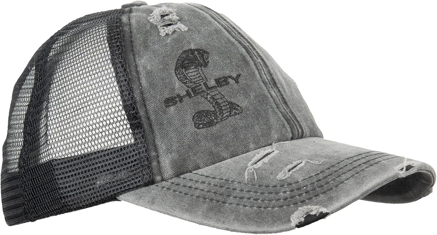 Miniatura 2 de Shelby Sombrero de cola de caballo negro y gris envejecido para mujer, producto Shelby con licencia oficial, ajustable, talla única, acabado ligero