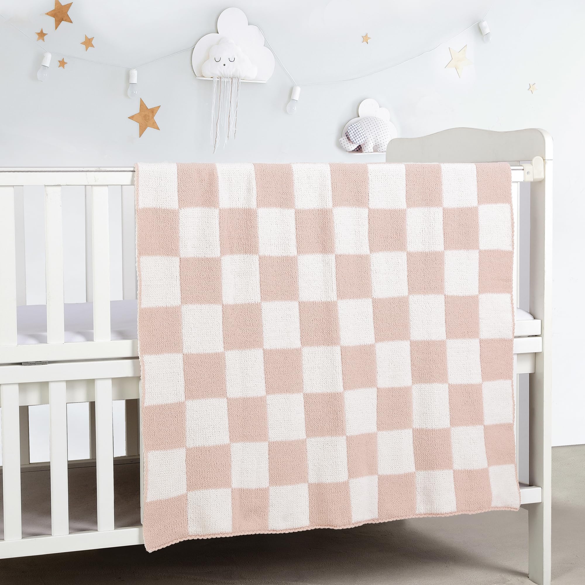 CREVENT Cozy Soft Warm Chenille Baby Blanket for Girls Boys Newborn Essentials for Infant Baby Shower Receiving Gift - Image 2