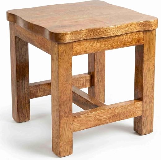 CARTADEN Wooden Office Stool, Solid Square Sitting Stools for Adults Kids, Multi-Purpose Short Chair, Foot Rest Stool for ...