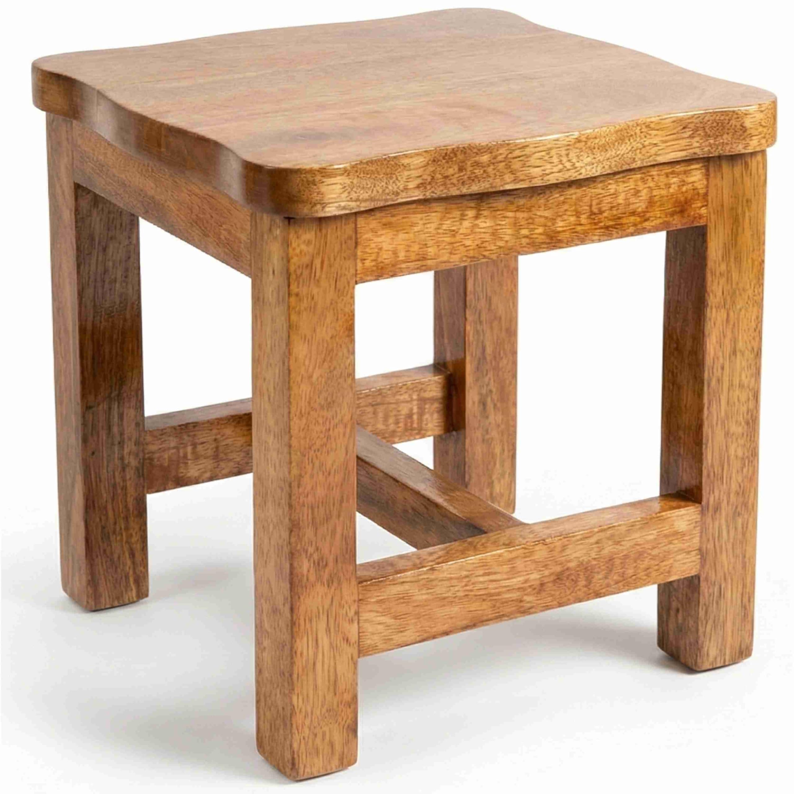 Wooden Step Stool, Solid Square Sitting Stools for Adults Kids, Multi-Purpose Short Chair Perfect Matched Sensory Table, Small Foot Rest Stool for Playroom, Kitchen, Bedroom-image-31