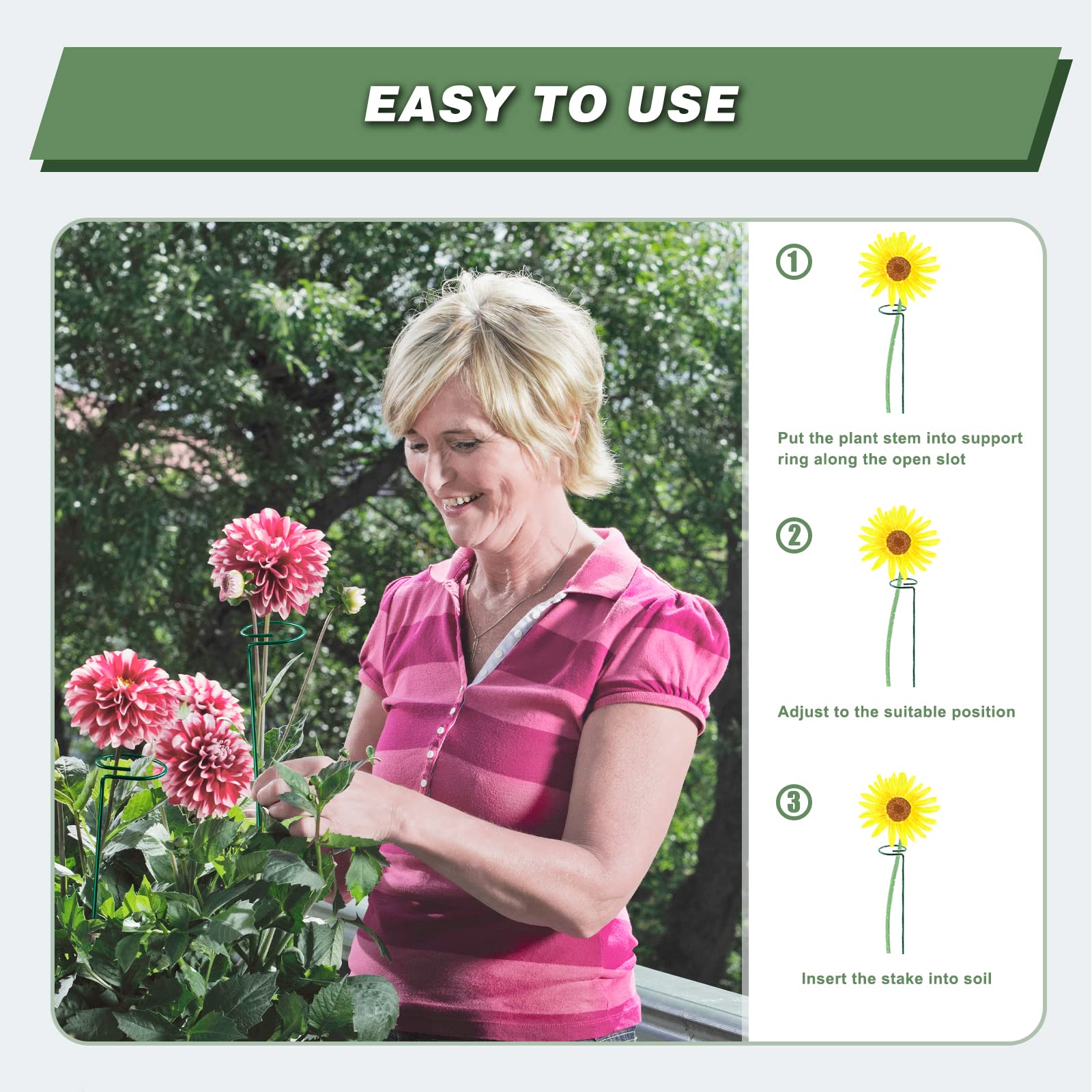 Plant Supports For Tall Plants 12 Pack Plant Support Stakes With Clips ...