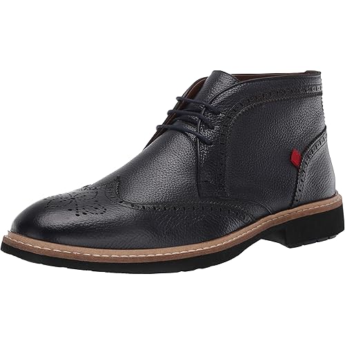 Marc Joseph New York Men's Leather Luxury Ankle Boot with Wingtip Detail