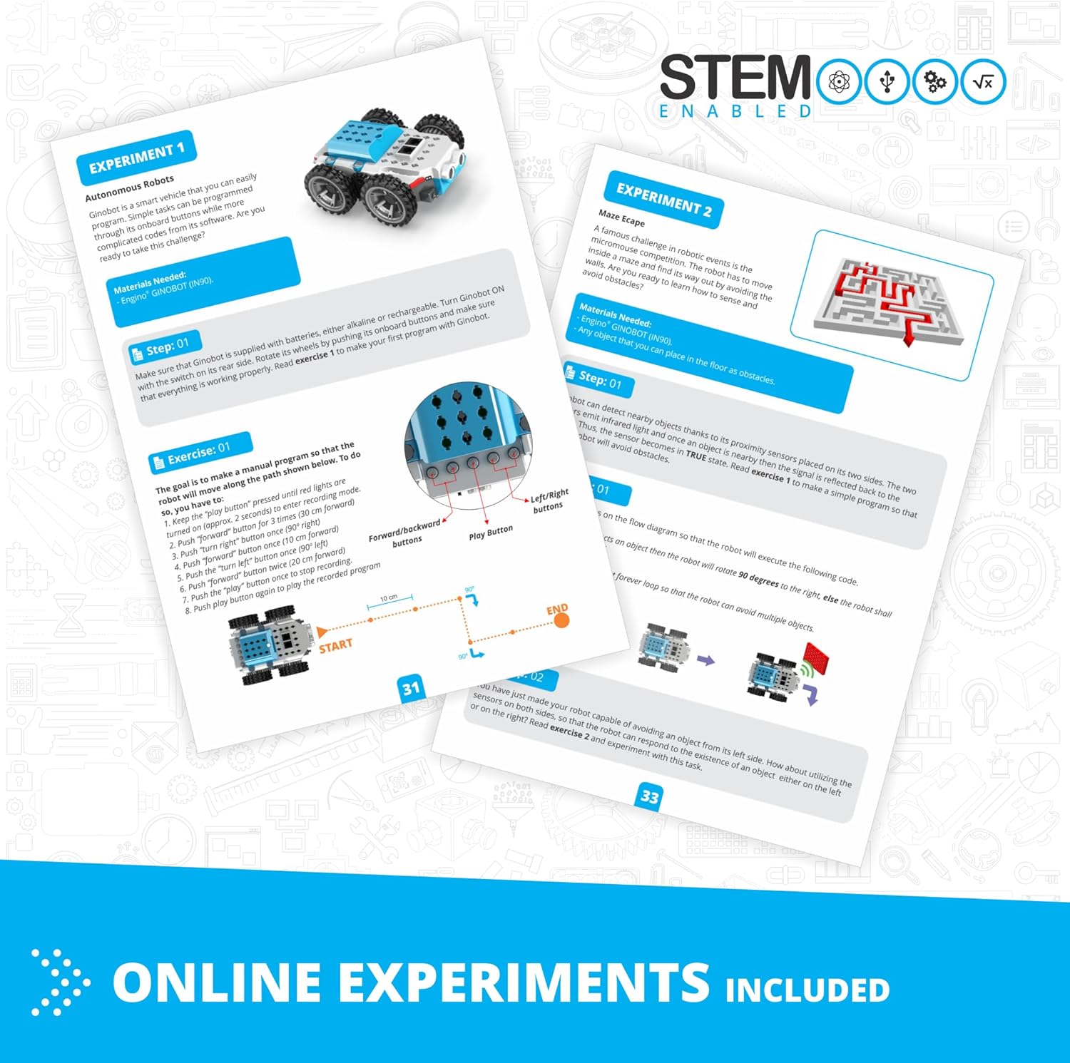 Engino Inventor STEM Robotic Kit, Robotorized GinoBot, Construction Toys for Kids 9+, Building Kit Powered by Motor, Coding STEM Toys, Gifts for Boys & Girls (10 Models to Build)
