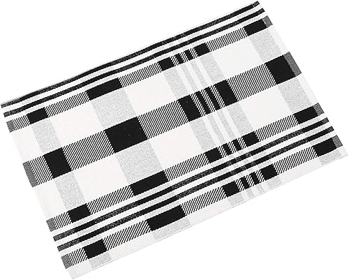 Miniatura 7 de Wellcome - Alfombra tejida a mano para cuarto de baño, dormitorio, alfombra tejida de algodón, para lavandería, pasillo, cocina, color negro y