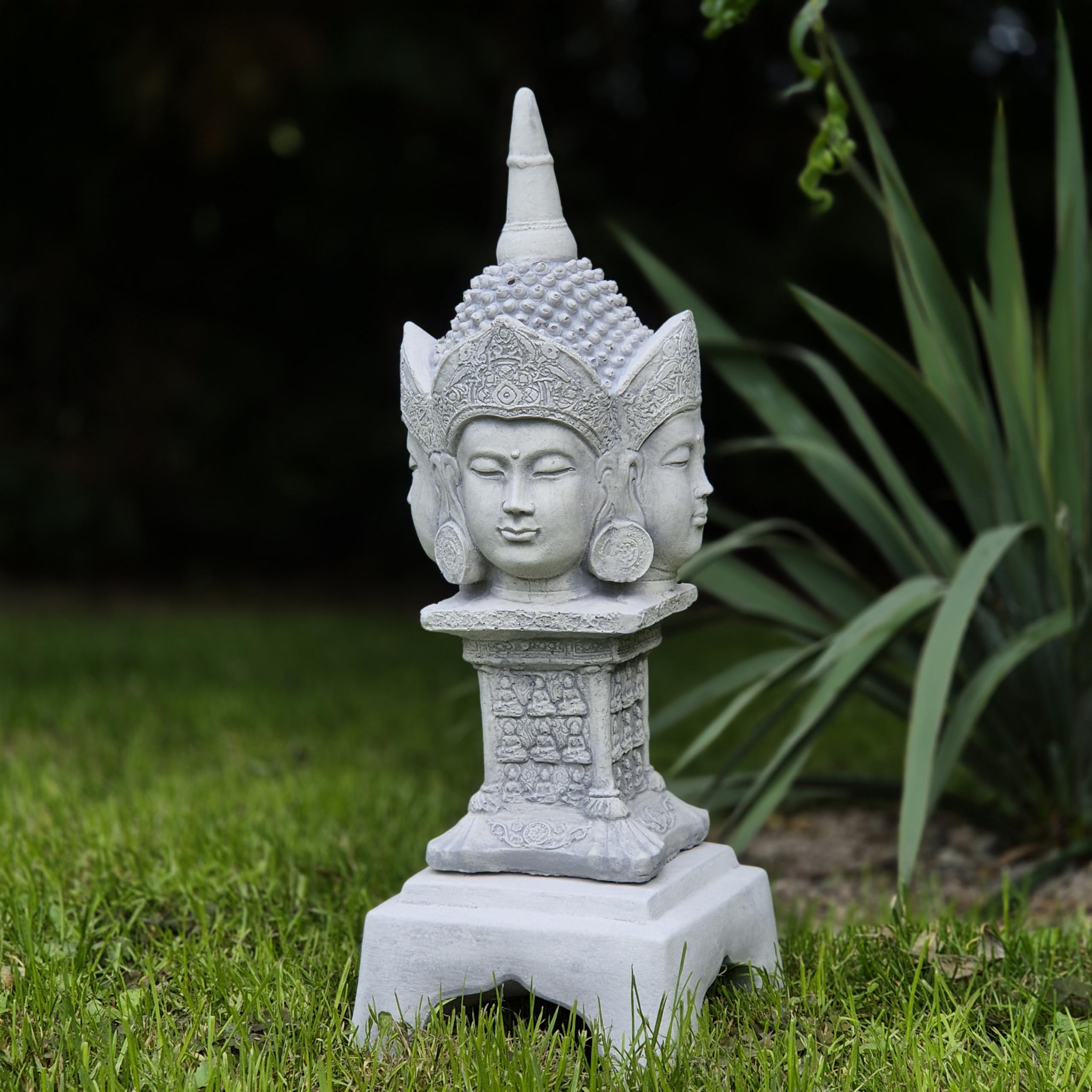 FABRIQ Buddha a quattro facce, 37 cm, 5 kg, resistente alle intemperie, Zen & Feng Shui, statuetta da giardino