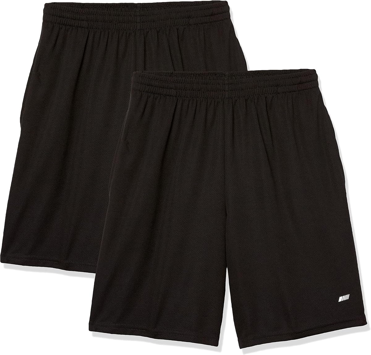 Amazon Essentials Pantalones cortos deportivos de baloncesto para hombre, transpirables, absorben la humedad, ajuste holgado con cintura elástica, paquete de 2