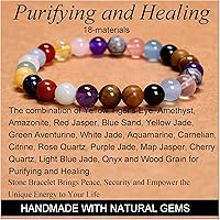 Vista 411 de MASSIVE BEADS Pulsera elástica de yoga hecha a mano con piedra natural, cristal curativo, energía, regalos para adultos unisex de 0.157 in, 0.236