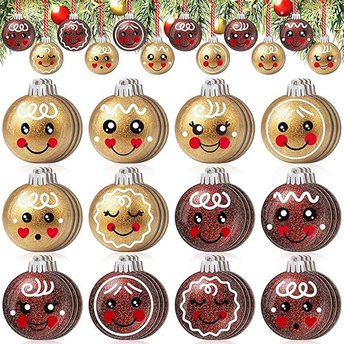 Miniatura 14 de 12 adornos de madera de Navidad, bolas de regalo rojas, decoración de árbol de Navidad, copos de nieve, árboles de Navidad, adornos colgantes con