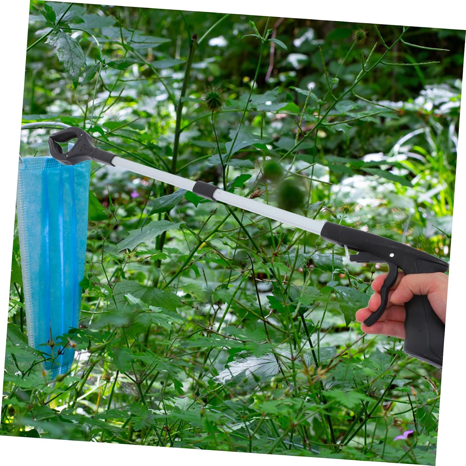 Cabilock Aluminum Alloy Folding Trash Grabber Tool Portable Litter Picker Ergonomic Handle for Easy Waste Collection for Outdoor Cleanup and Gardening