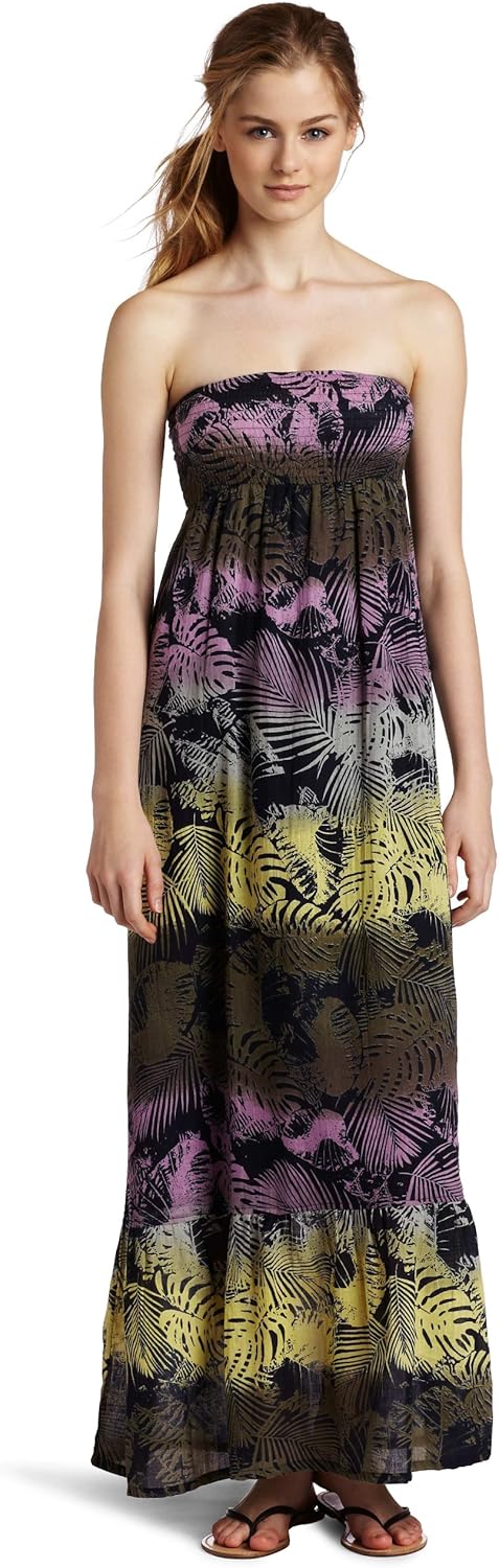 Rip Curl Juniors Tropic Palms Maxi Dress, Indigo, Small
