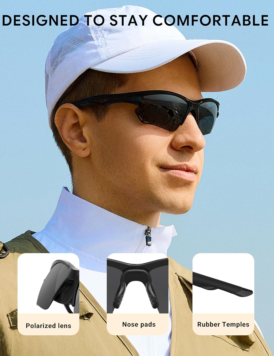BIRCEN Polarized Mens Sunglasses for Driving: TR90 UV Protection Sunglasses Lightweight Sport Shades for Fishing Golf Trip - Image 5