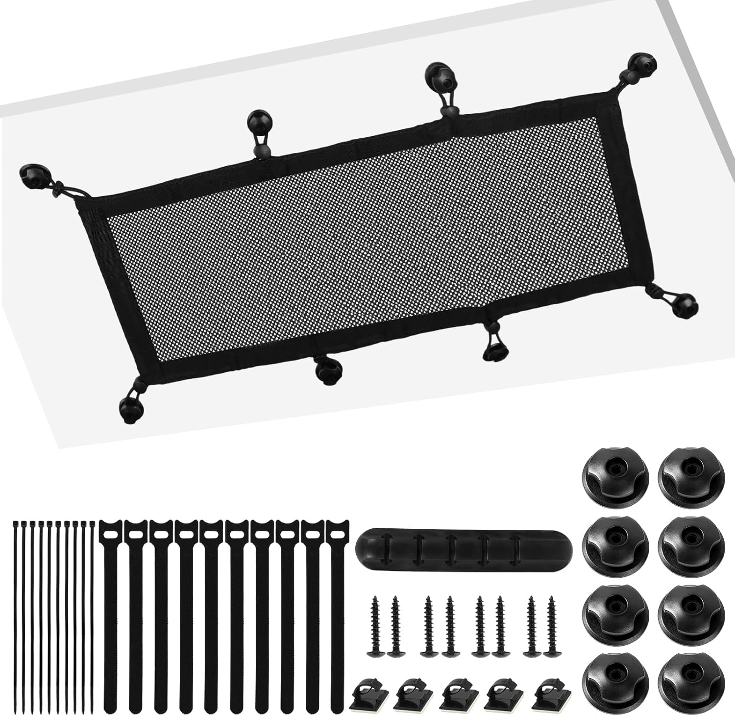 Under Desk Cable Management Net, 43pcs Cable Management