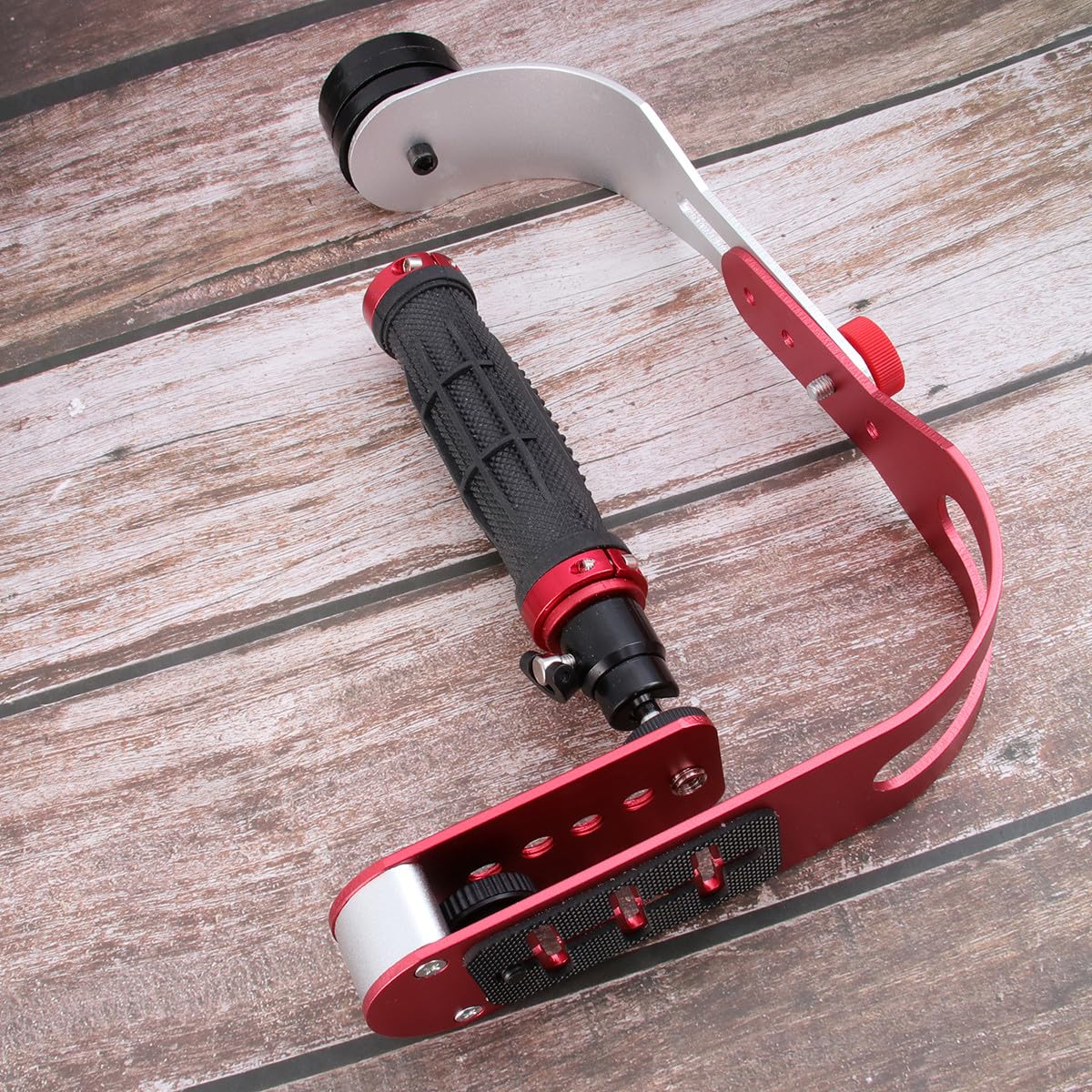 Stabilizzatore Fotocamera Portatile per Dslr in Lega di Alluminio Rosso | Video a Bassa Angolazione e Immagini in Movimento, Pratico da Trasportare, Riduce la Vibrazione