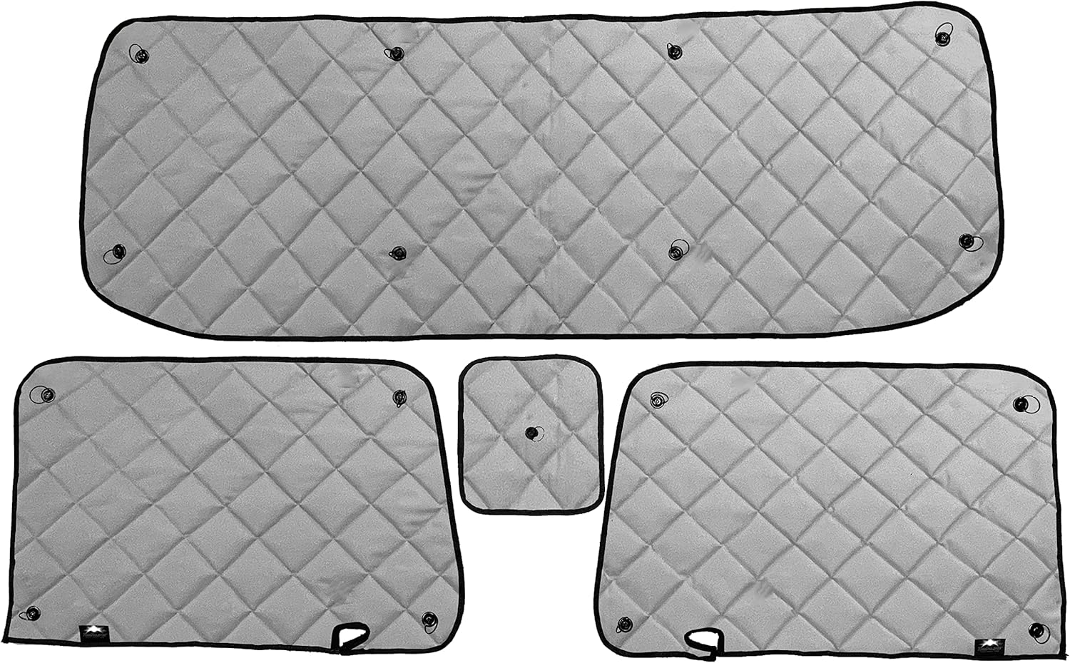 KW W900/ T800/ T600/ T400/ T450-1995 & Prior with Vent Door Windows -ZenEclipse Blackout Insulated Interior Window Covers WCG-1125V-P (Grey - with Peeper Window) Fits Kenworth