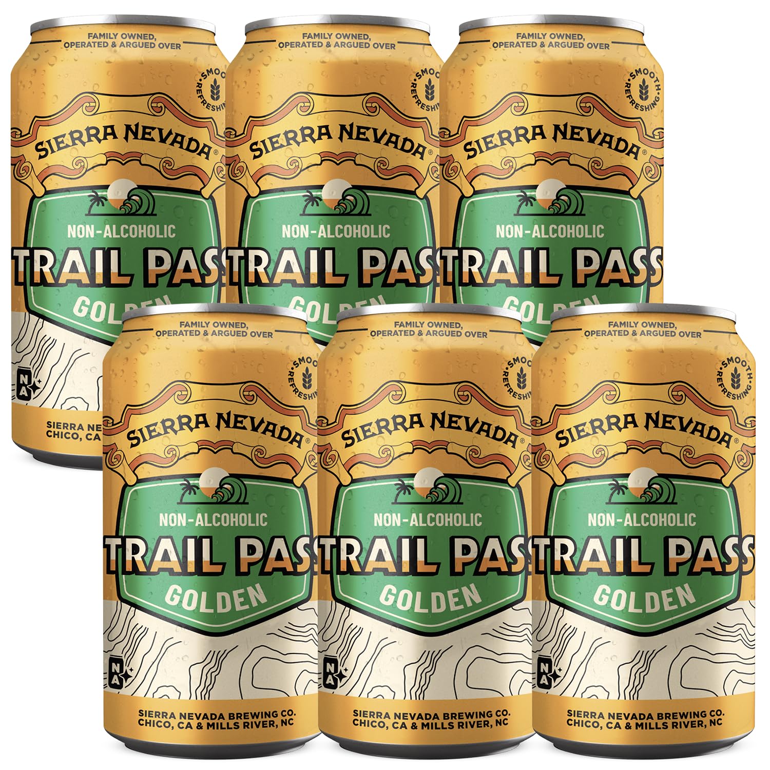 Sierra Nevada Trail Pass Golden Non-Alcoholic Beer 6 Pack - 12oz Cans - Delicious Dealcoholized Craft Brew