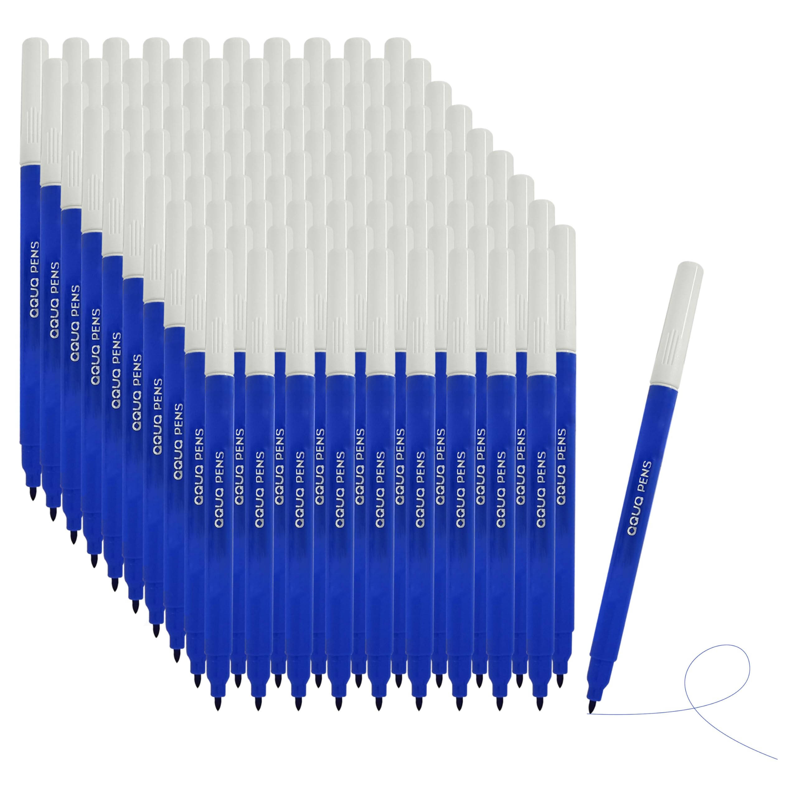 ZOFAX Felt Tips Colouring Pens, BLUE, PACK - 100 Pens, Ideal for Everyone Use in School Office Home, Draw Sketch Mark Colour Write, Black Ball Pen