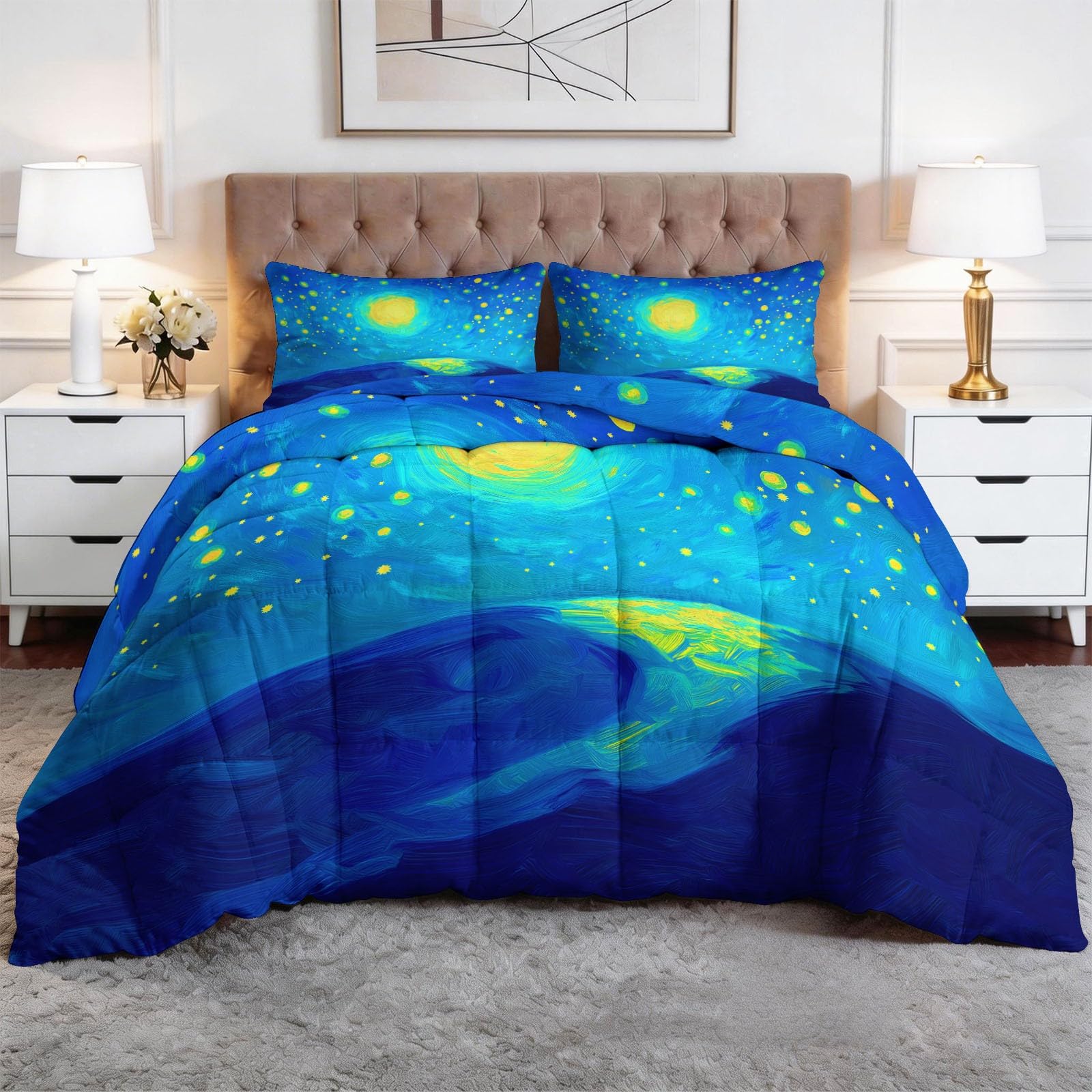 Edredón suave y transpirable de anime azul 220x240 ideal para sofá y aire acondicionado