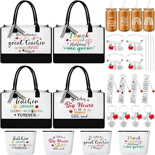 Paterr 24 Pcs/4 Sets Teacher Appreciation Gifts for Women Thank You Inspirational Gifts in Bulk for Tote Bags