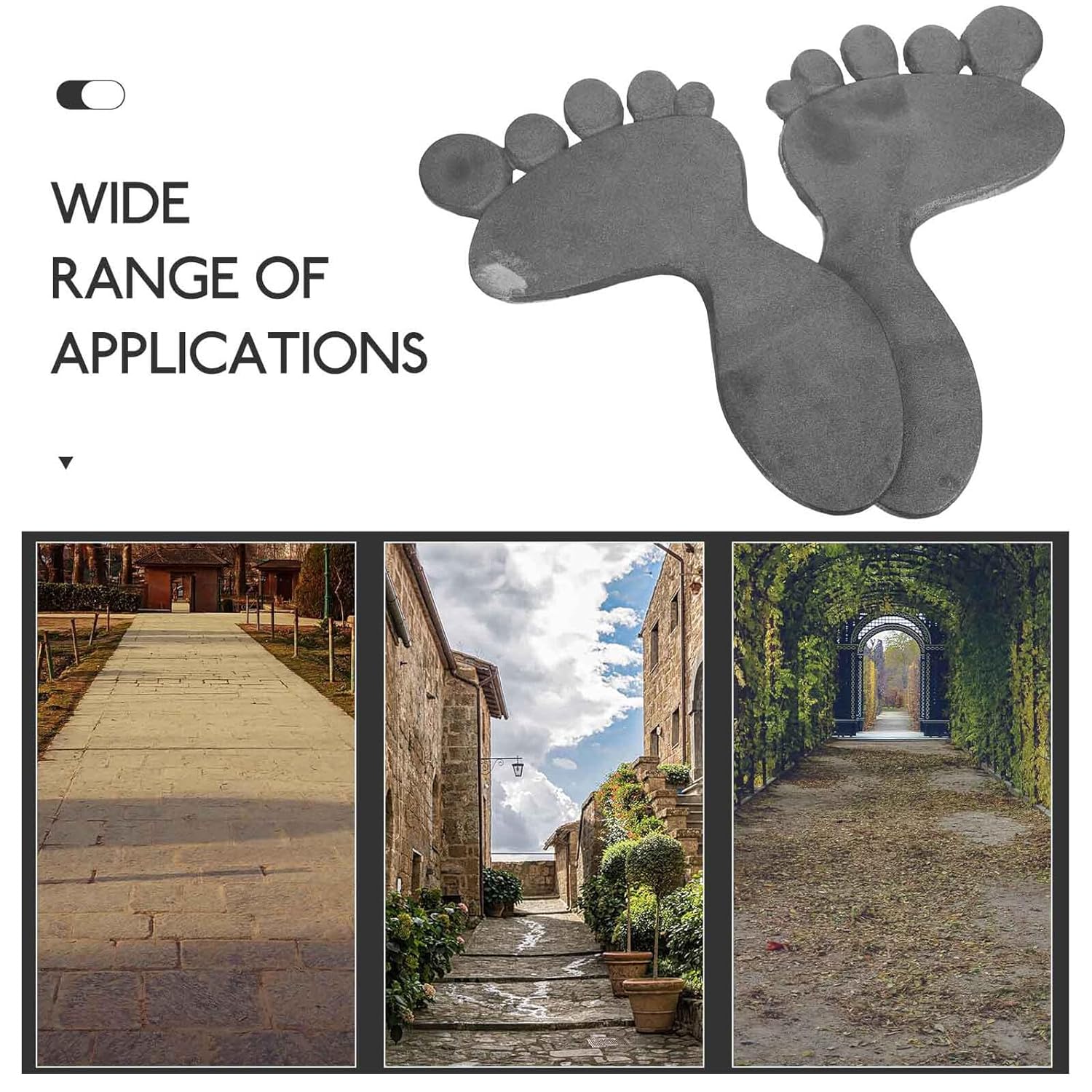 NUOBESTY Cast Iron Garden Feet Stepping Stones for Lawn Walkway, Vintage Decorative Yard Footprint Mats Outdoor Pathway Stones for Garden Landscaping