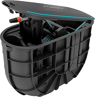 Gardena Undercover Schlauchbox RollUp M, 20 m Schlauch, diskrete unterirdische Installation, automatische Aufrollfunktion, wetterfest, flexible Anschlussmöglichkeiten (18650-20)